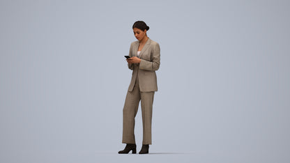 scanned 3D woman business, photogrammetry people for Enscape and V-Ray, top-down view render