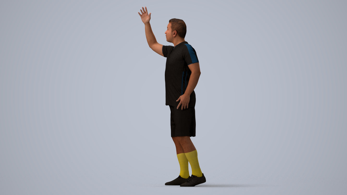 realistic 3D people man sport, render-ready for V-Ray and Corona, FBX OBJ, three-quarter view render