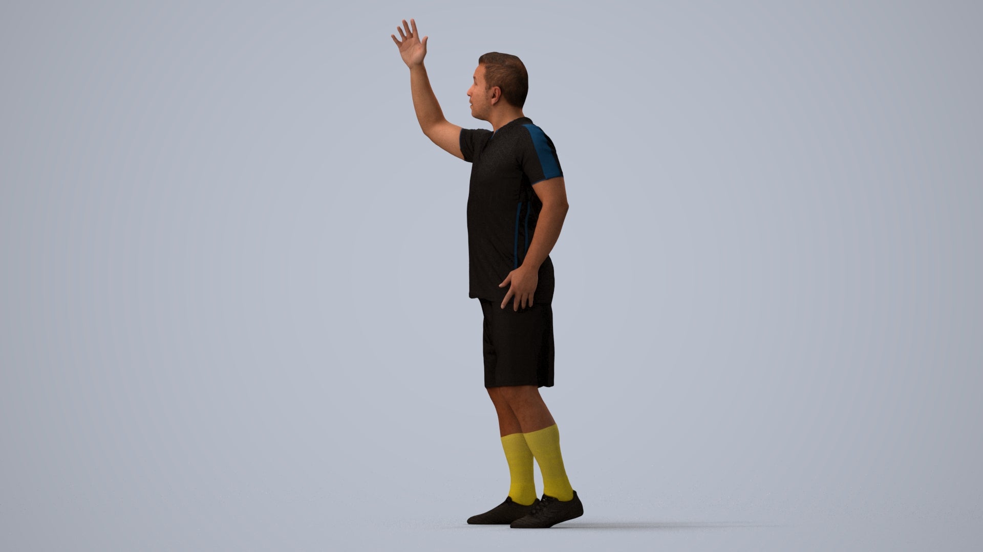realistic 3D people man sport, render-ready for V-Ray and Corona, FBX OBJ, three-quarter view render