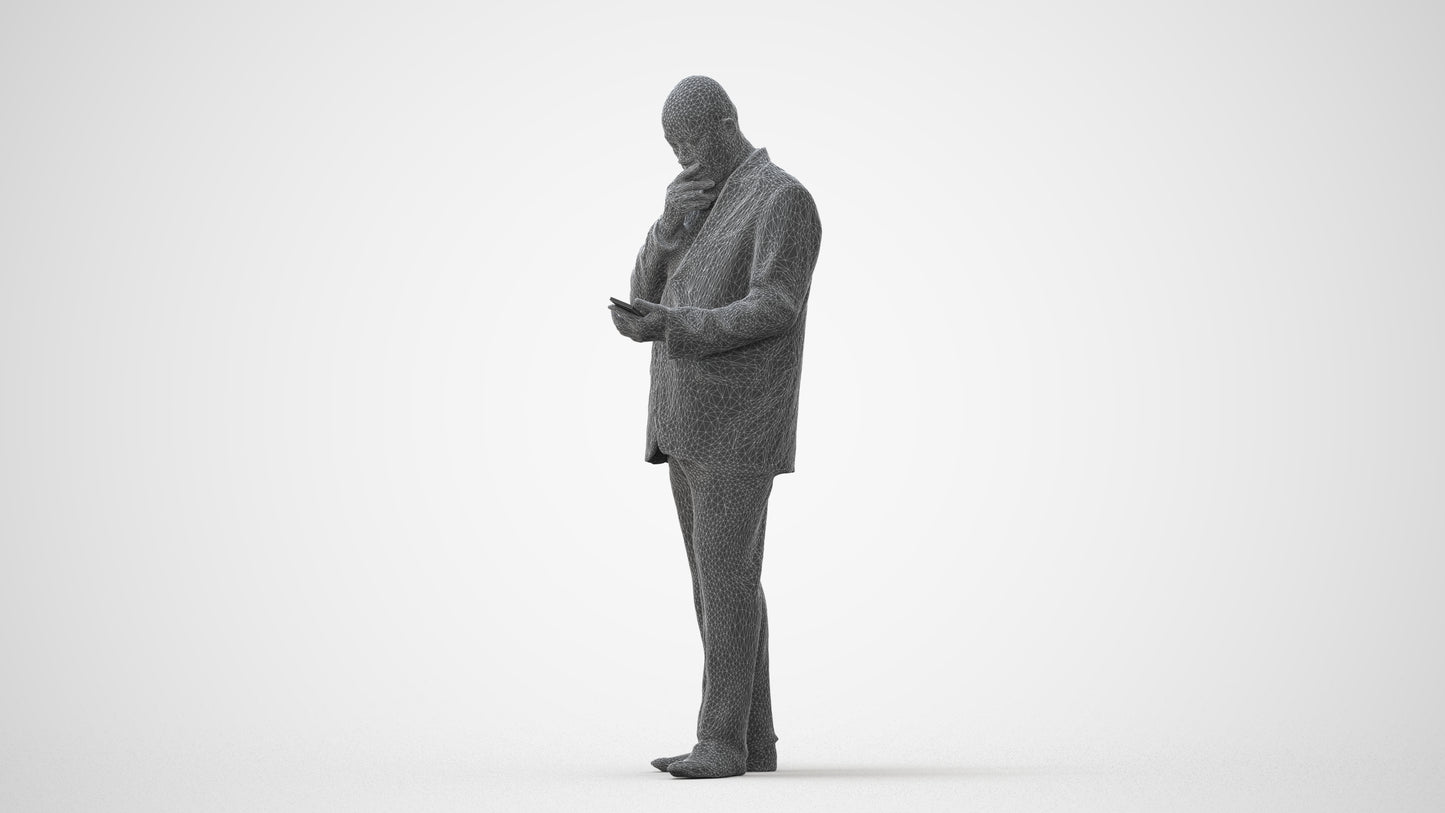 photogrammetry 3D man business, realistic human model archviz FBX, square thumbnail