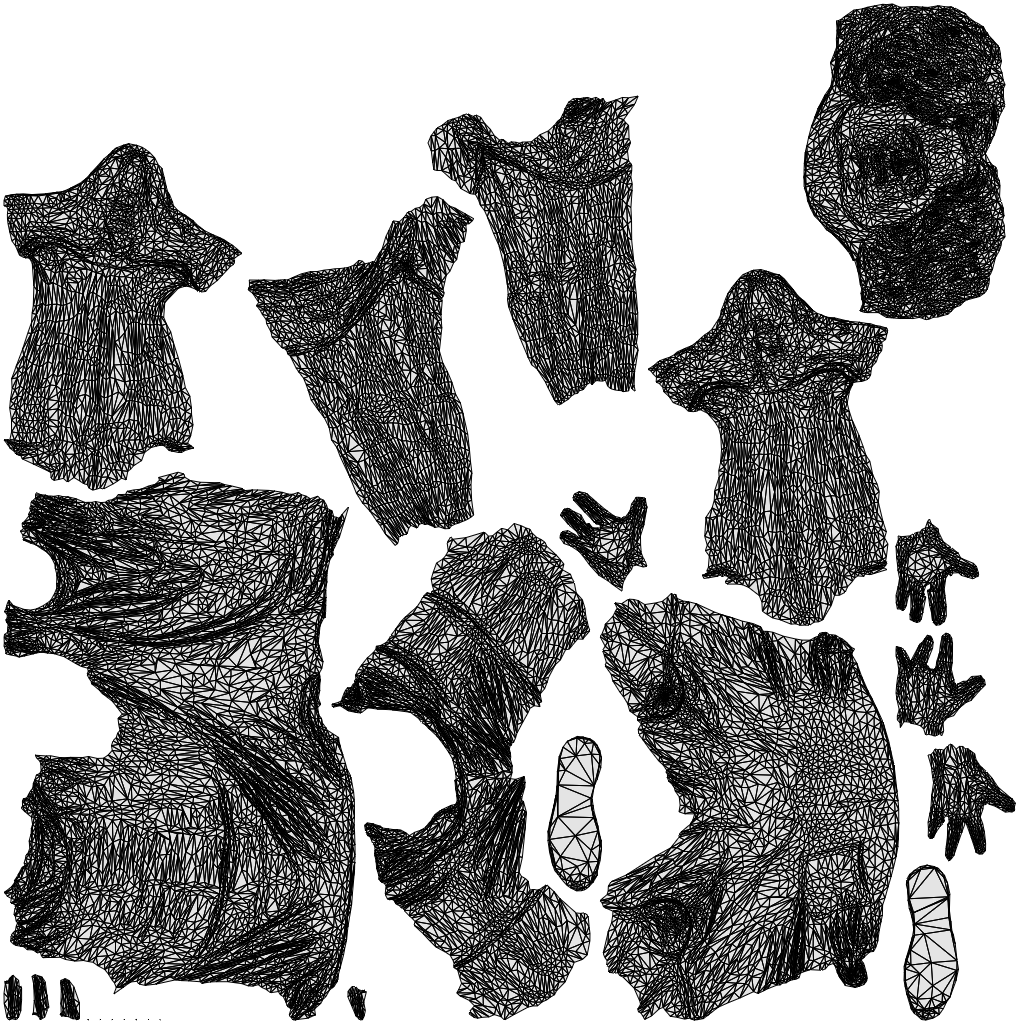 3D people model man casual sport, scanned human for 3ds Max rendering, wireframe top-down view
