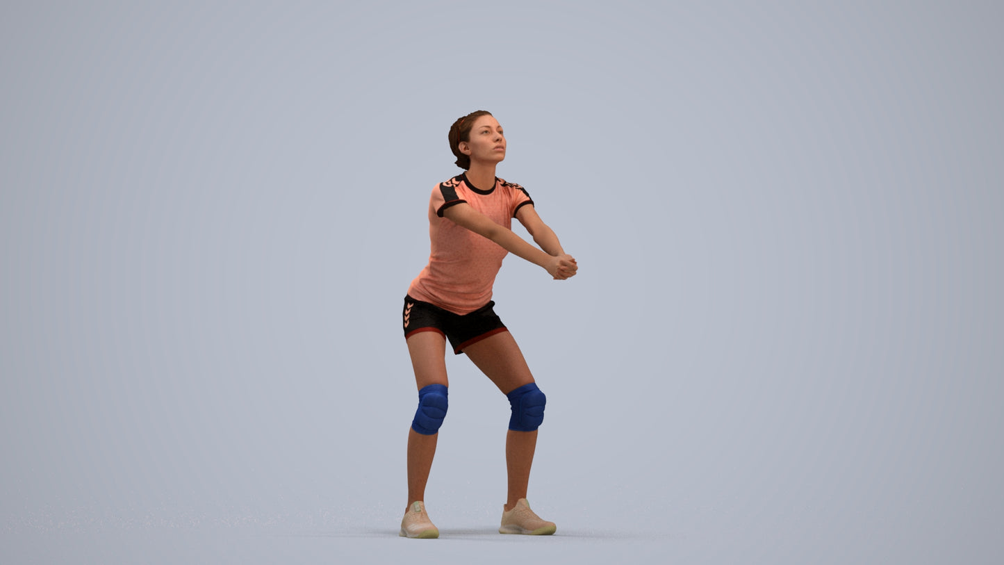 scanned 3D woman sport, photogrammetry people for Enscape and V-Ray, standing pose render