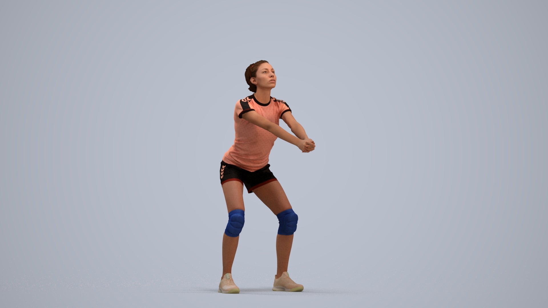 scanned 3D woman sport, photogrammetry people for Enscape and V-Ray, standing pose render
