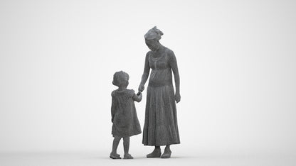 realistic 3D girl casual kids, scanned archviz people for Blender and 3ds Max, three-quarter front view render