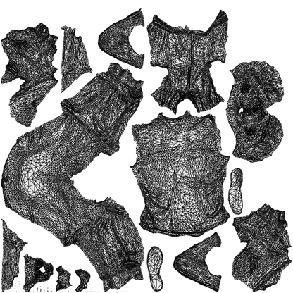 3D people model man casual sitting, scanned human for 3ds Max rendering, wireframe top-down view