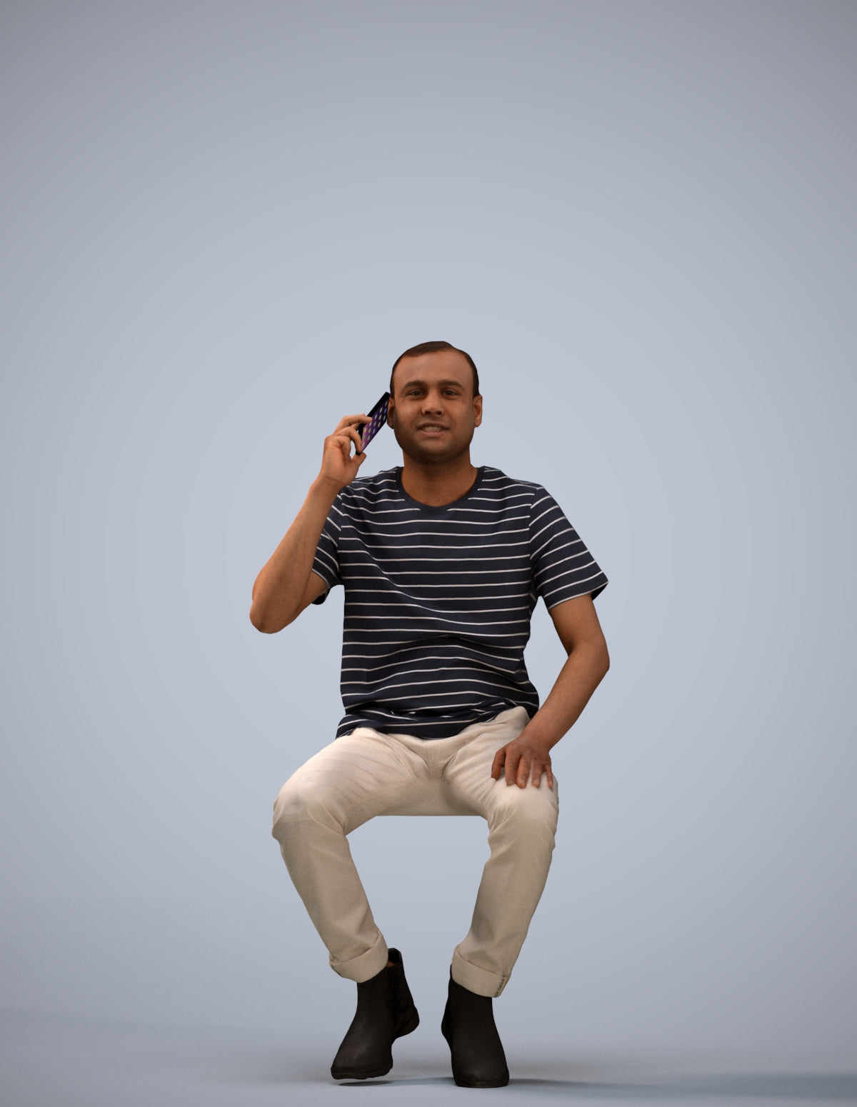 realistic 3D people man casual sitting, render-ready for V-Ray and Corona, FBX OBJ