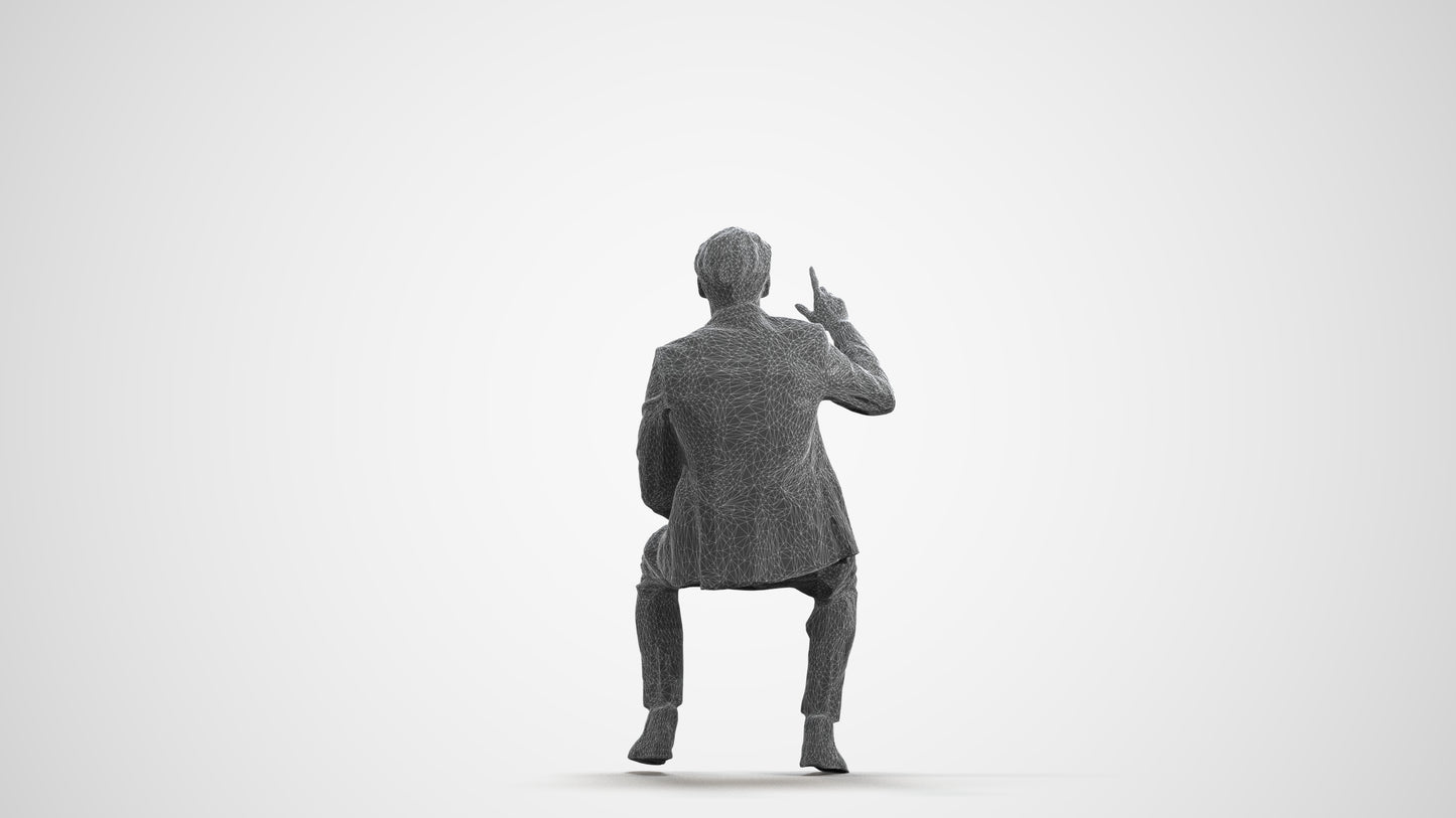 photogrammetry 3D man business, realistic human model archviz FBX, wireframe front view