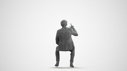 photogrammetry 3D man business, realistic human model archviz FBX, wireframe front view
