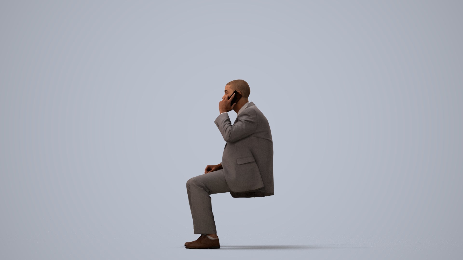 scanned 3D man business, photogrammetry people for Enscape and V-Ray, three-quarter view render