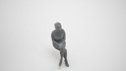realistic 3D human woman business, archviz people FBX OBJ for Blender, wireframe three-quarter view