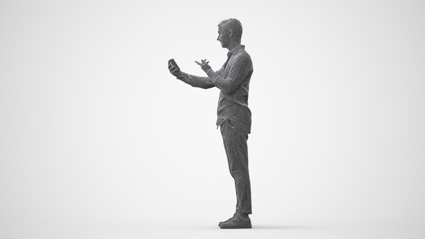 photogrammetry 3D man casual standing, realistic human model archviz FBX, square thumbnail