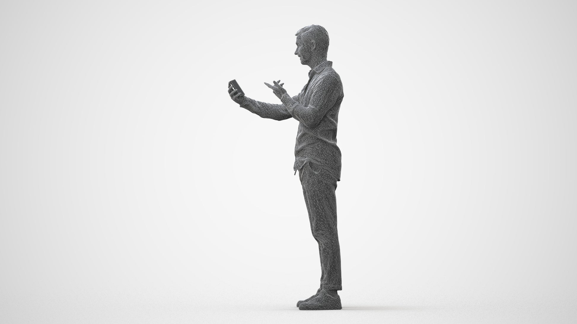 photogrammetry 3D man casual standing, realistic human model archviz FBX, square thumbnail