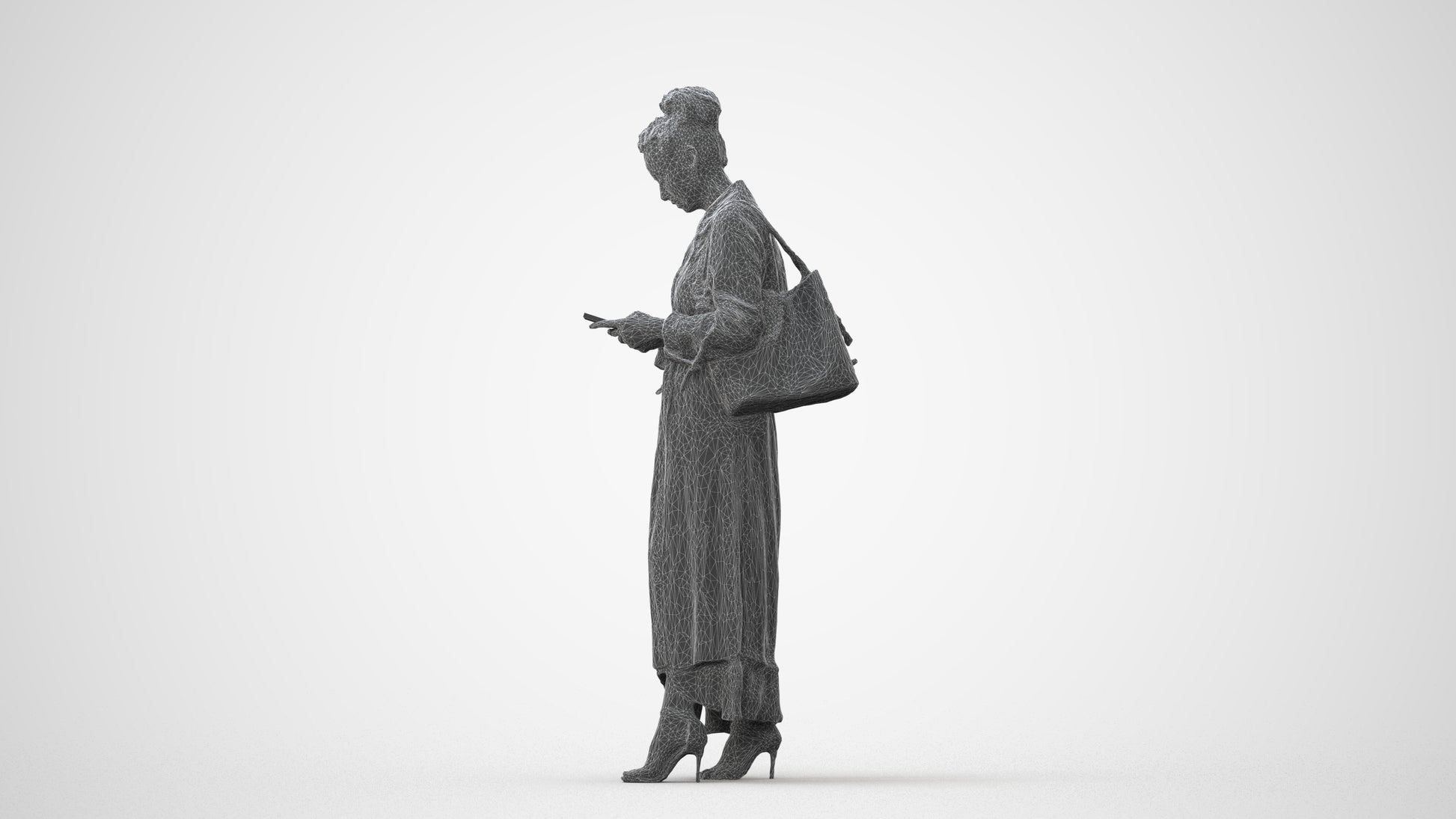 scanned 3D woman business standing, photogrammetry people for Enscape and V-Ray, square thumbnail