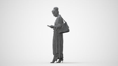 scanned 3D woman business standing, photogrammetry people for Enscape and V-Ray, square thumbnail