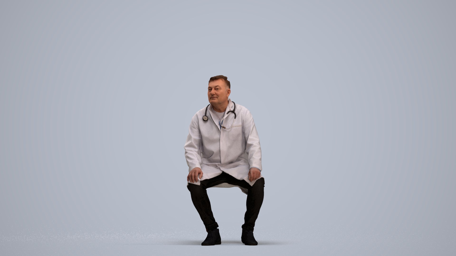3D scanned man medical, photorealistic archviz people for Enscape and SketchUp, standing pose render