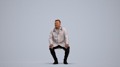 3D scanned man medical, photorealistic archviz people for Enscape and SketchUp, standing pose render