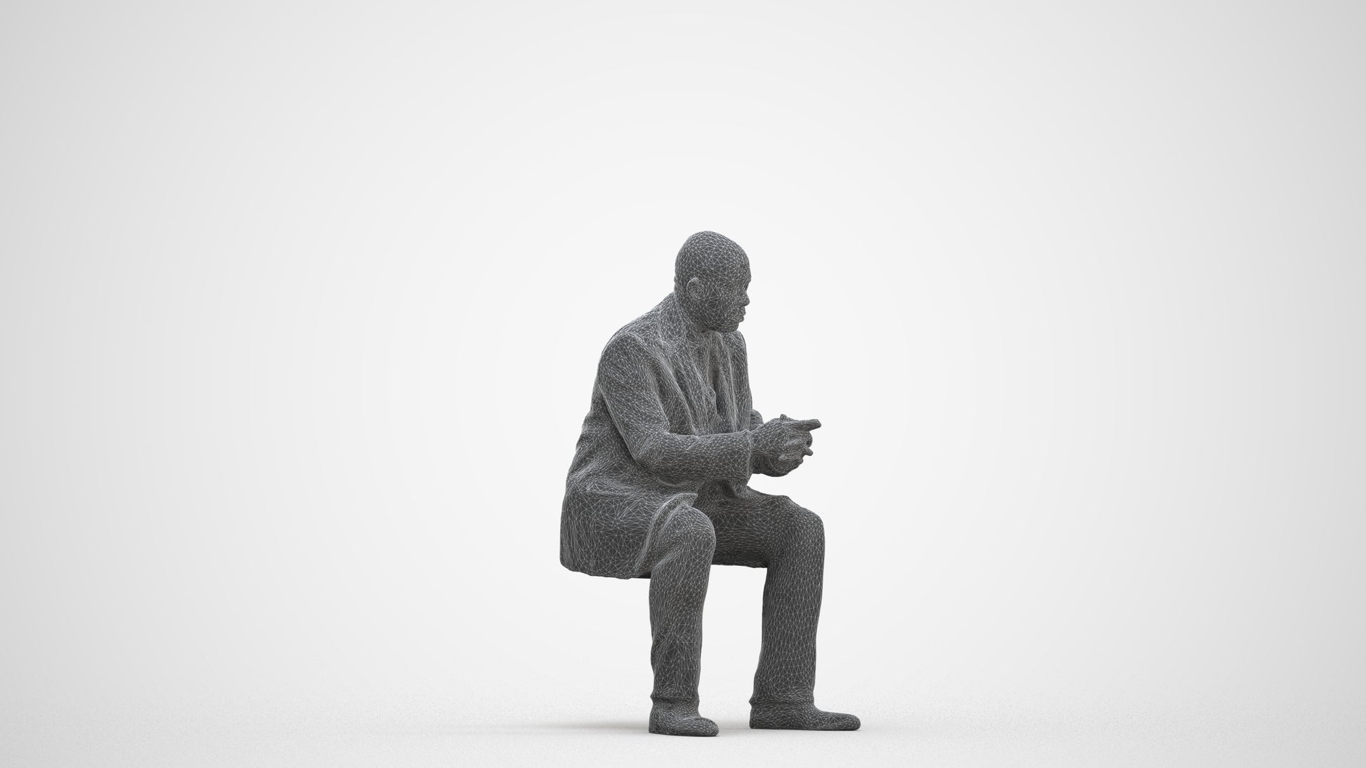 realistic 3D human man business, archviz people FBX OBJ for Blender, three-quarter front view render