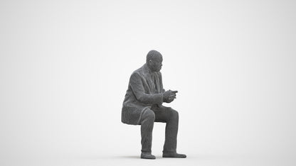 realistic 3D human man business, archviz people FBX OBJ for Blender, three-quarter front view render