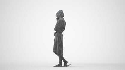 realistic 3D human woman pool, archviz people FBX OBJ for Blender, square thumbnail