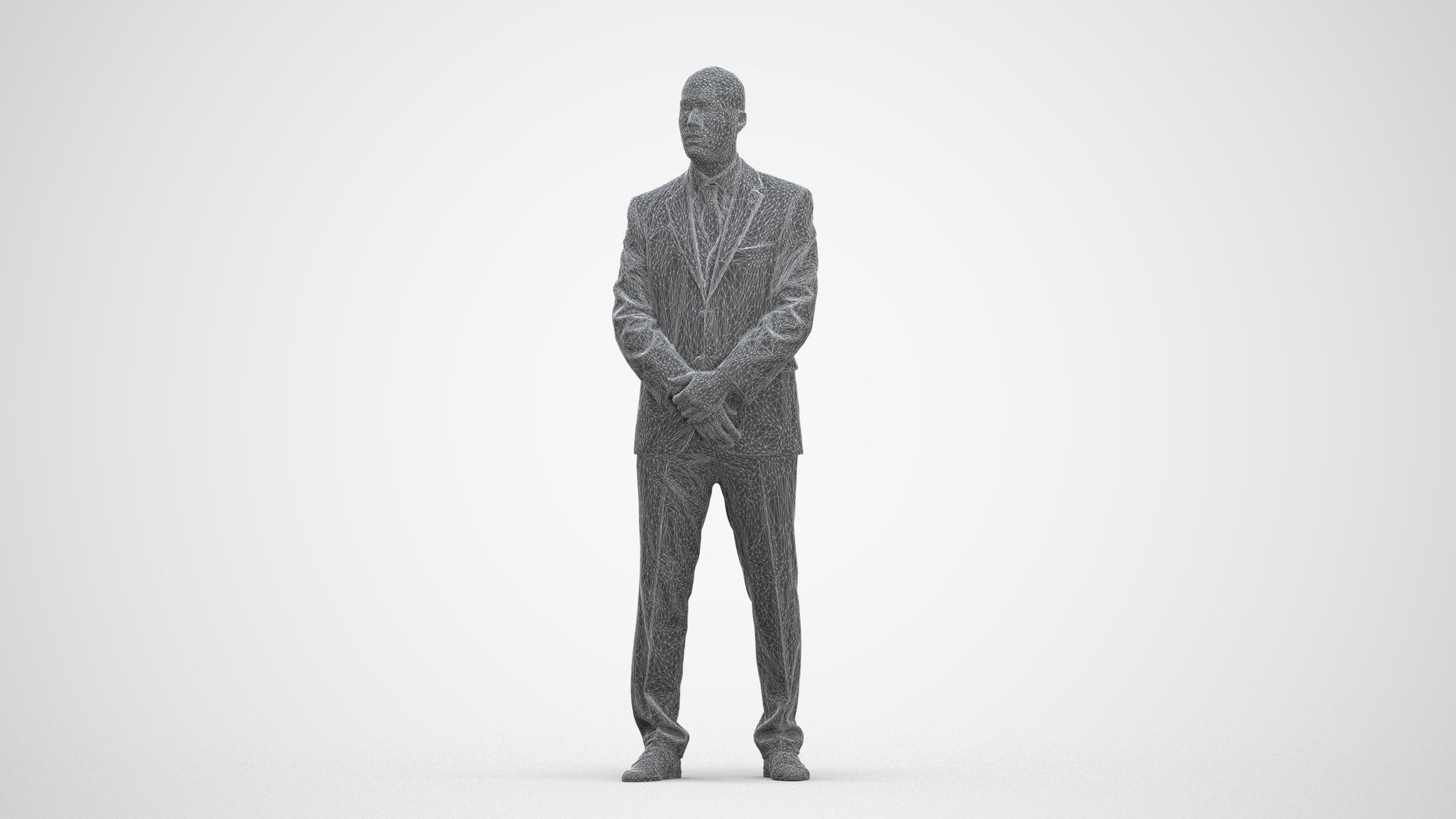 realistic 3D people man business, render-ready for V-Ray and Corona, FBX OBJ, three-quarter front view render