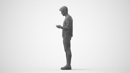 3D scanned man standing casual, photorealistic archviz people for Enscape and SketchUp, square thumbnail
