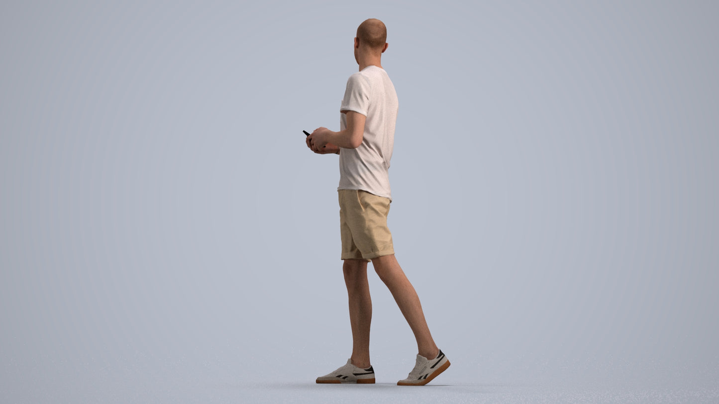 realistic 3D people man casual standing, render-ready for V-Ray and Corona, FBX OBJ, front view render