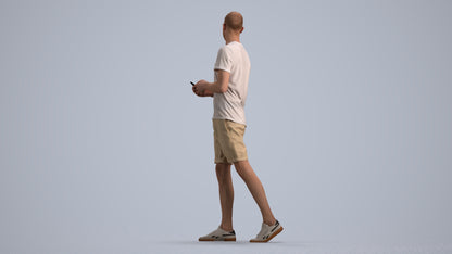 realistic 3D people man casual standing, render-ready for V-Ray and Corona, FBX OBJ, front view render