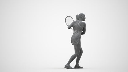 realistic 3D girl sport, scanned archviz people for Blender and 3ds Max, wireframe side view