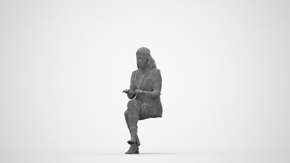 realistic 3D human woman business, archviz people FBX OBJ for Blender, wireframe back view