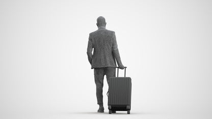 realistic 3D people man business, render-ready for V-Ray and Corona, FBX OBJ, wireframe front view