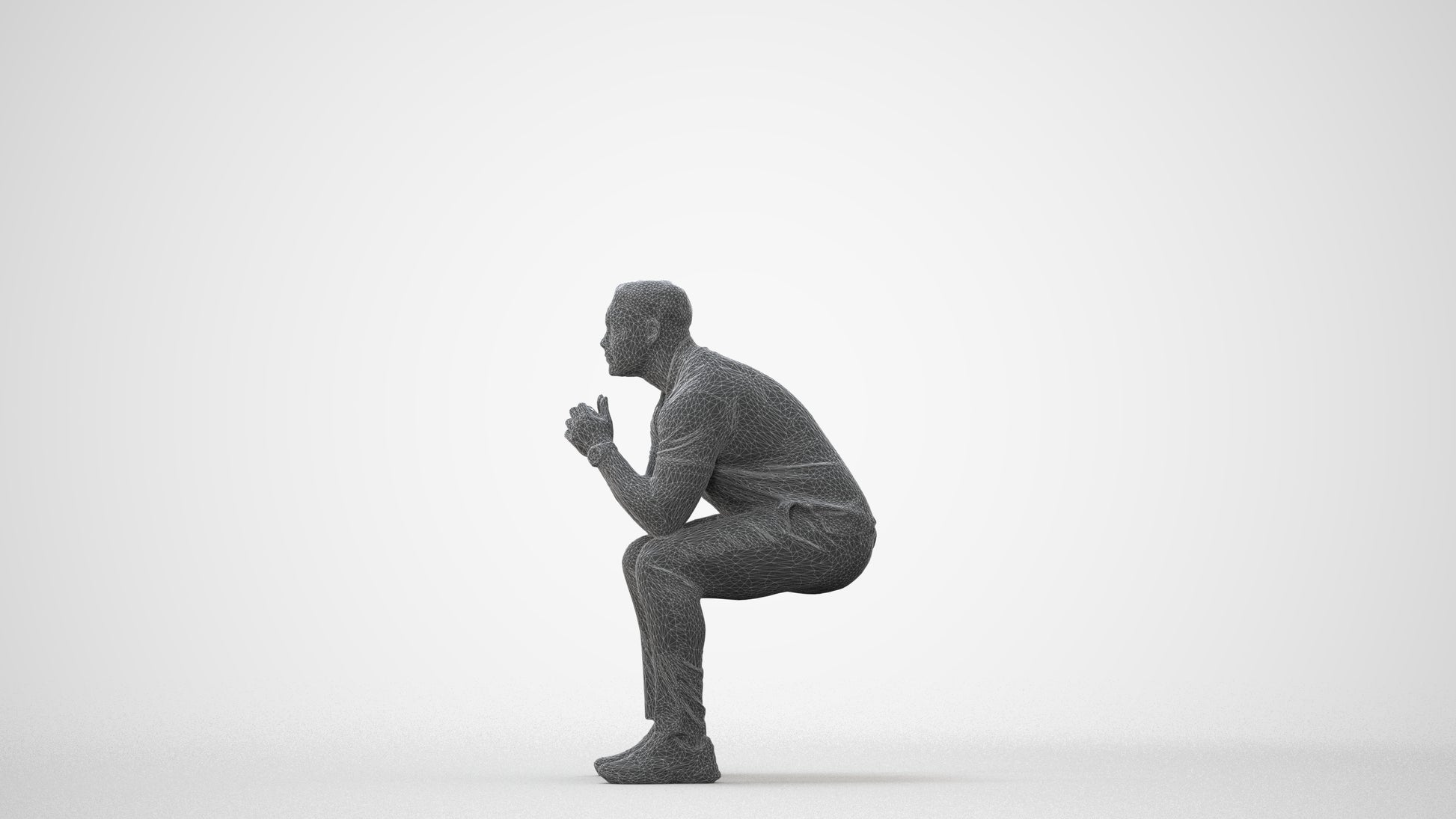 realistic 3D people man casual sitting, render-ready for V-Ray and Corona, FBX OBJ, square thumbnail