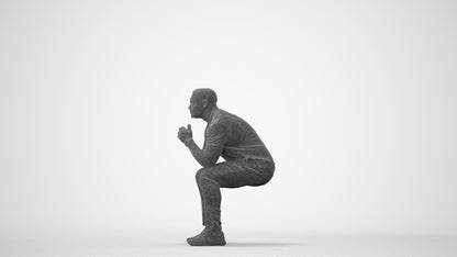 realistic 3D people man casual sitting, render-ready for V-Ray and Corona, FBX OBJ, square thumbnail