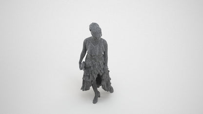 photogrammetry 3D woman formal formalaffairs, realistic human model archviz FBX, wireframe three-quarter view