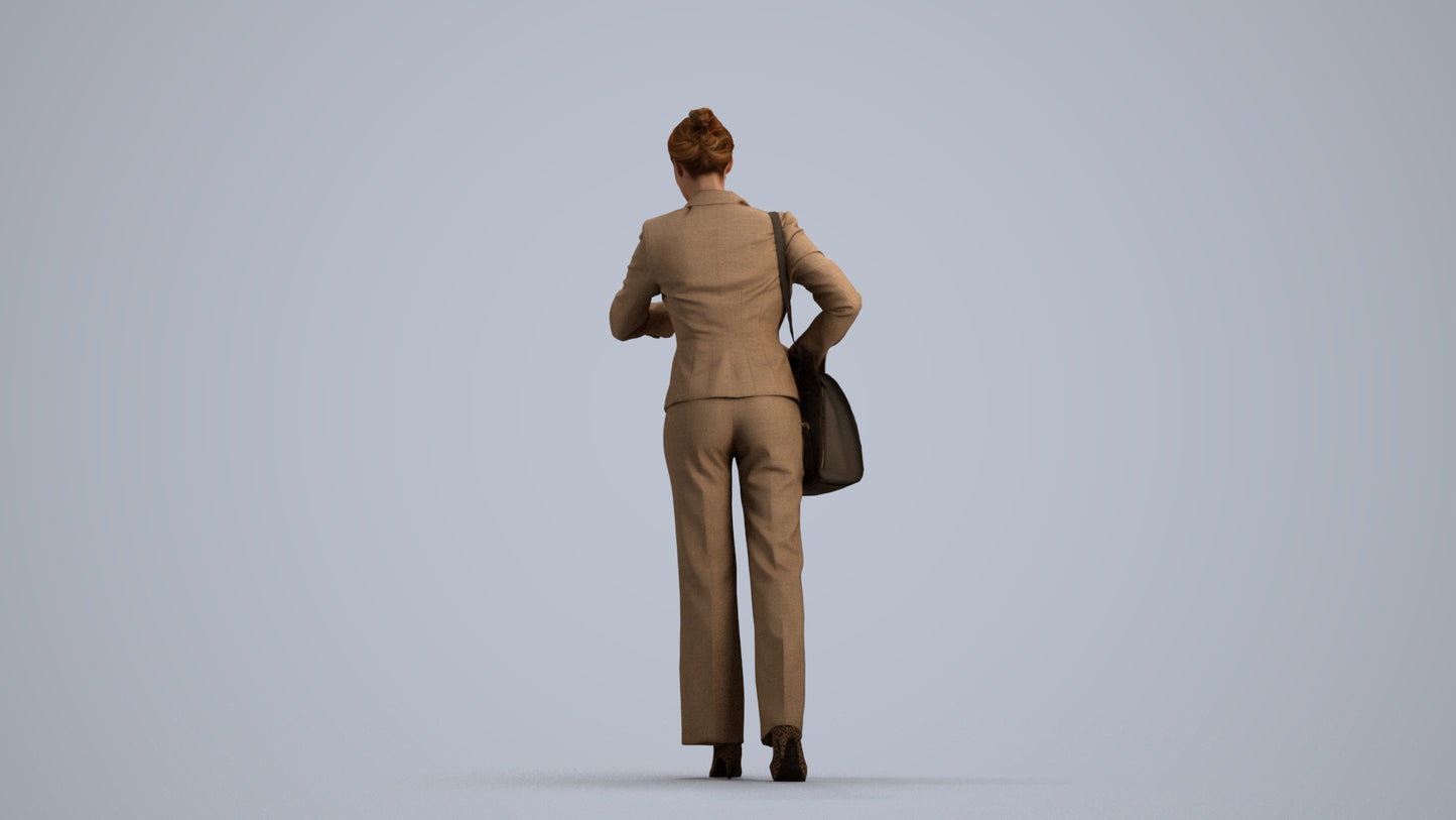 realistic 3D people woman business mix, render-ready for V-Ray and Corona, FBX OBJ, front view render
