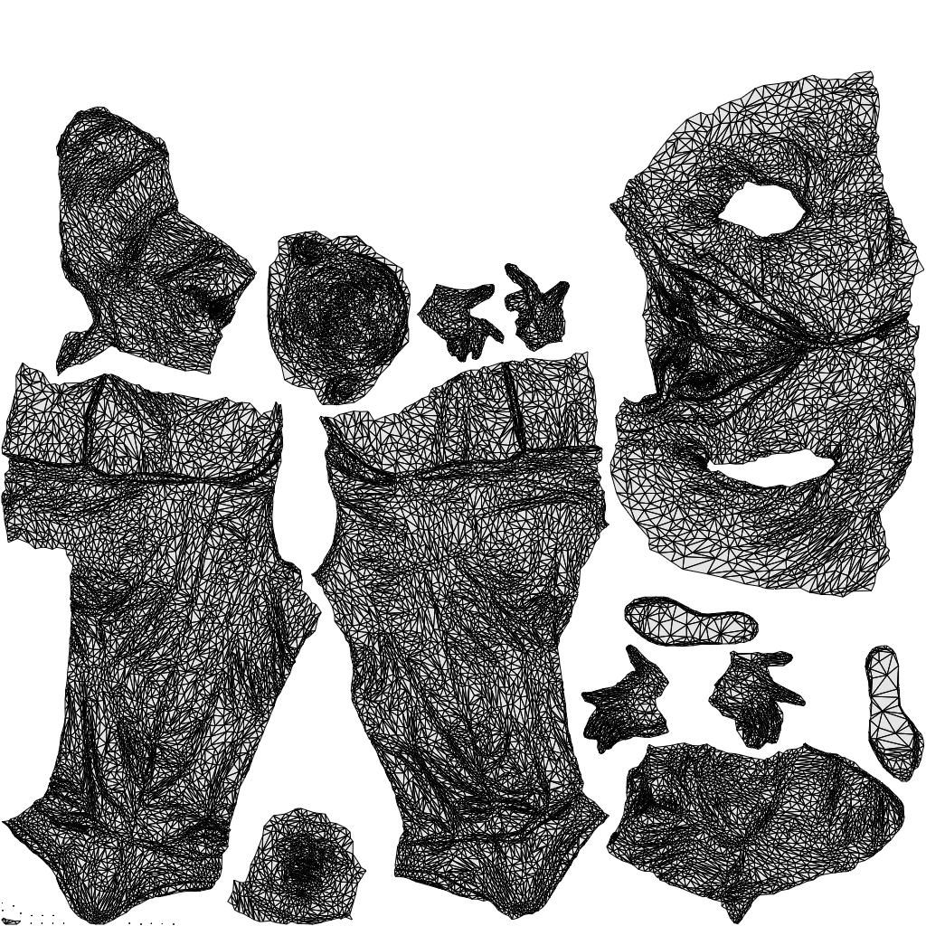 3D human model man business, photogrammetry scanned person for archviz, wireframe top-down view