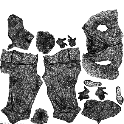 3D human model man business, photogrammetry scanned person for archviz, wireframe top-down view