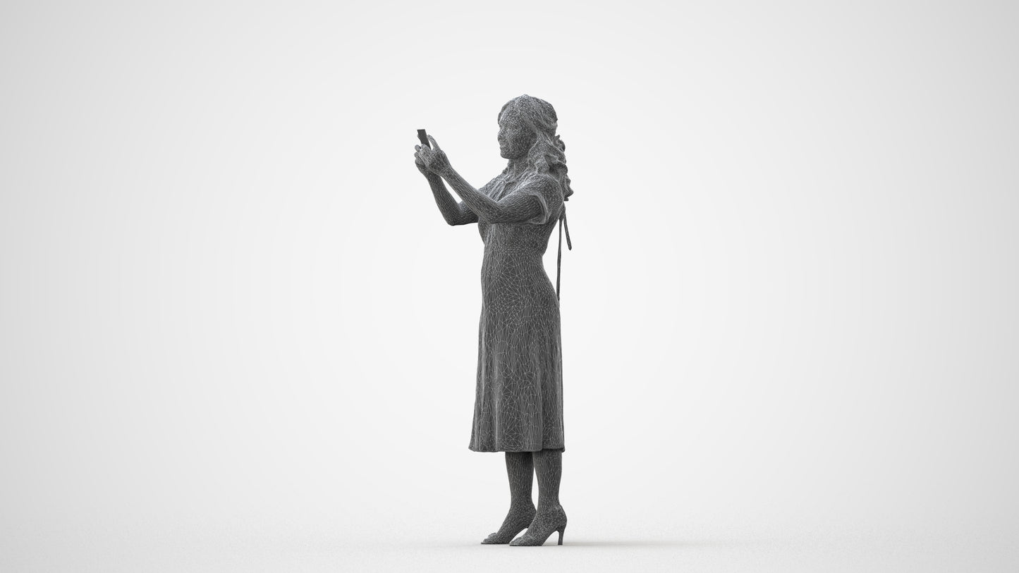 photogrammetry 3D woman casual standing, realistic human model archviz FBX, square thumbnail