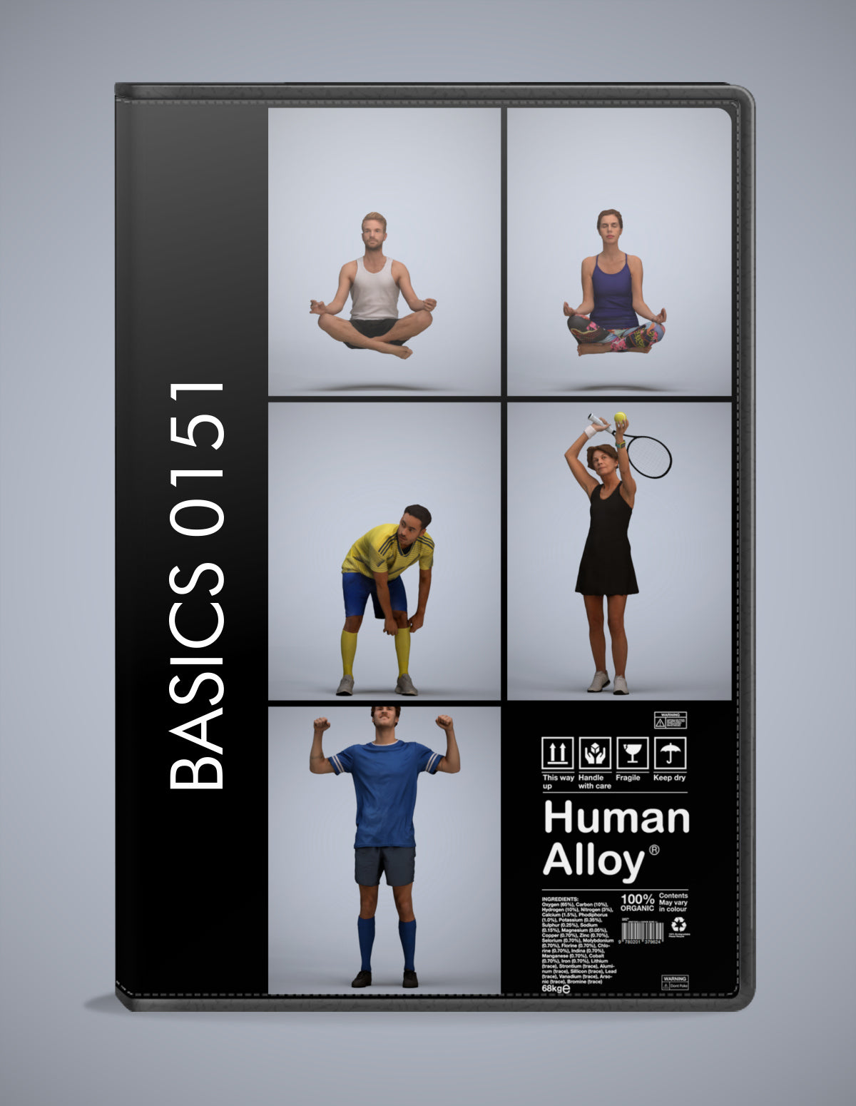 realistic 3D people sport set, 5 render-ready models for V-Ray and Corona