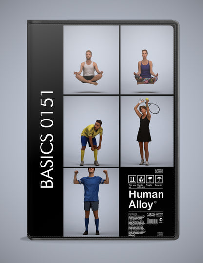 realistic 3D people sport set, 5 render-ready models for V-Ray and Corona