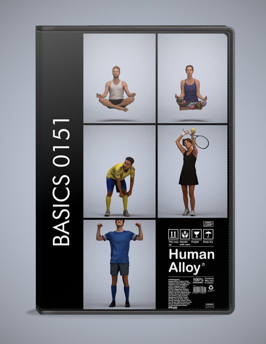 realistic 3D people sport set, 5 render-ready models for V-Ray and Corona