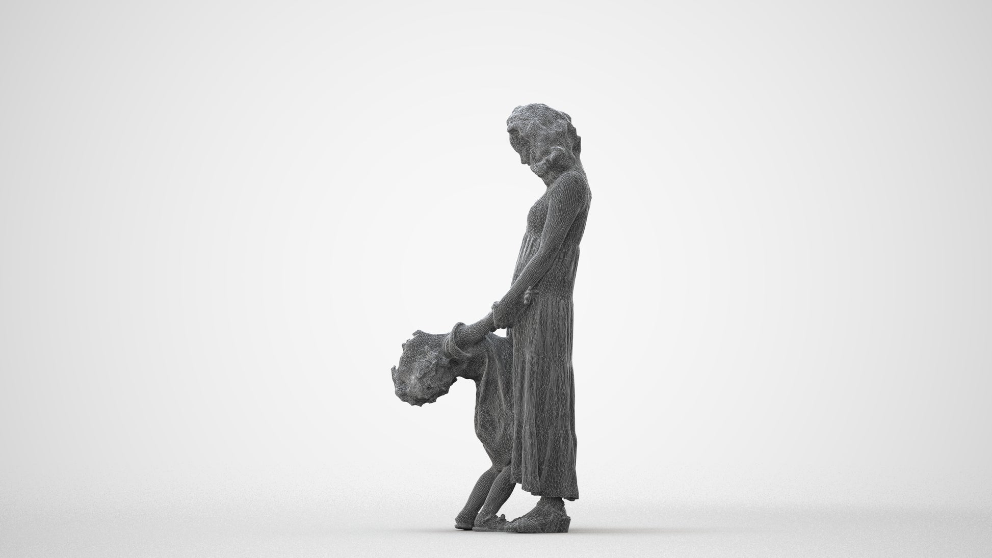 3D human model girl casual kids, photogrammetry scanned person for archviz, square thumbnail