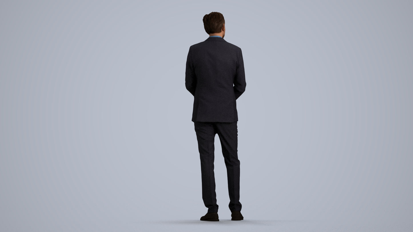 realistic 3D people man business, render-ready for V-Ray and Corona, FBX OBJ, front view render