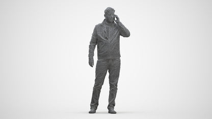 realistic 3D people man casual standing, render-ready for V-Ray and Corona, FBX OBJ, three-quarter front view render