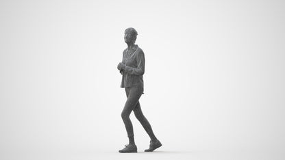 3D scanned senior woman standing casual, photorealistic archviz people for Enscape and SketchUp, square thumbnail
