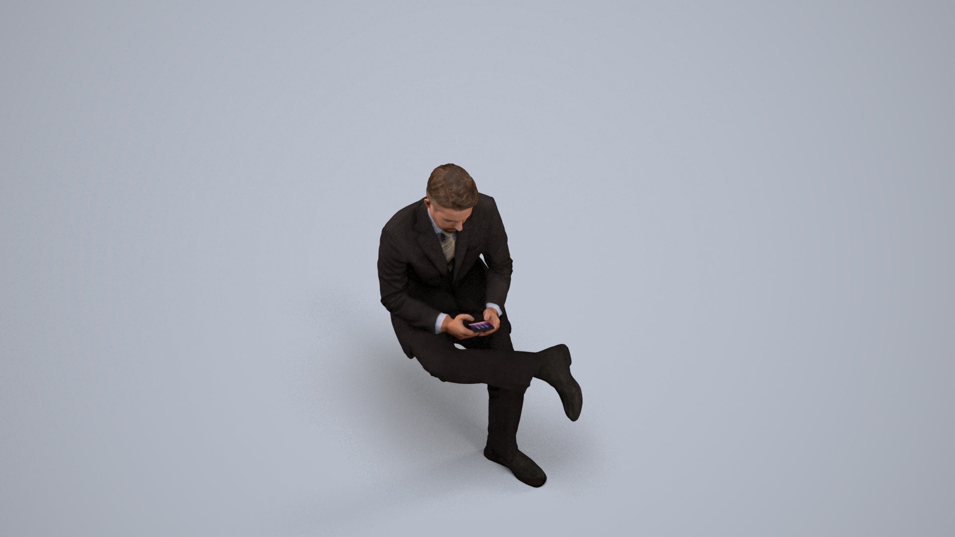 realistic 3D people man business, render-ready for V-Ray and Corona, FBX OBJ, back view render