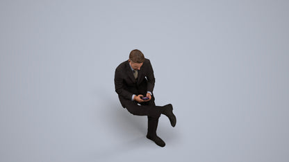 realistic 3D people man business, render-ready for V-Ray and Corona, FBX OBJ, back view render