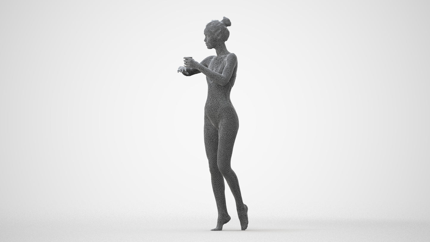 3D people model woman pool, scanned human for 3ds Max rendering, square thumbnail