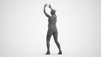 realistic 3D woman sport, scanned archviz people for Blender and 3ds Max, wireframe front view