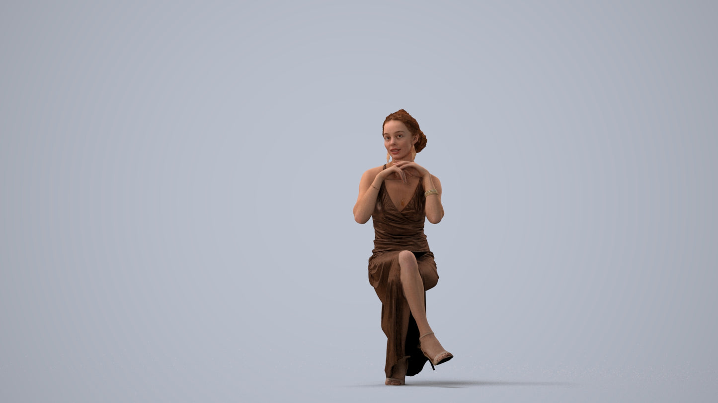 3D people model woman formal formalaffairs, scanned human for 3ds Max rendering, three-quarter view render