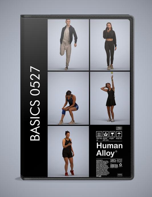3D human models sport bundle, 5 photogrammetry scanned people for archviz